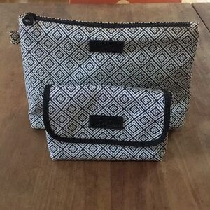 Jo-Jo Black and White Geometric Cosmetic Bag Set